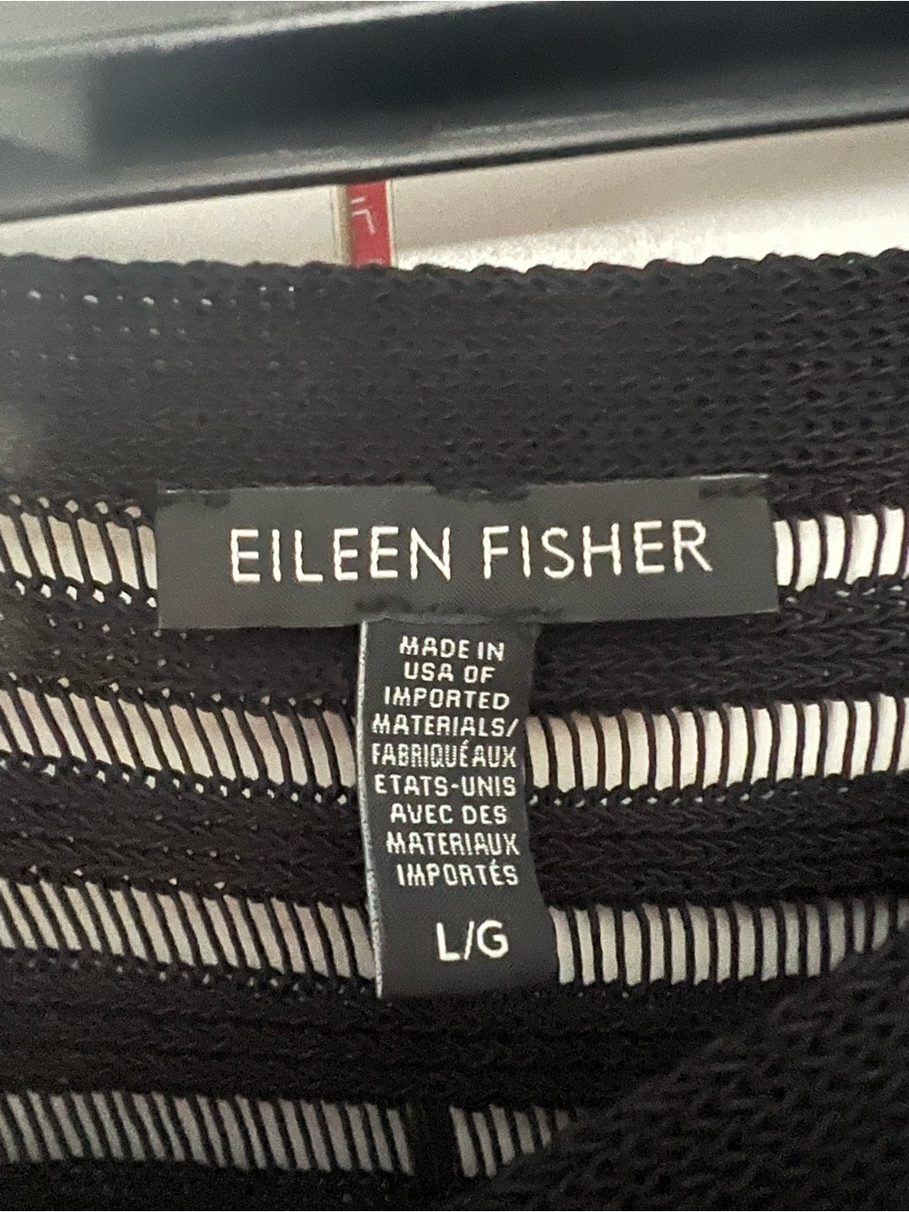 Eileen Fisher Black Open Weave Layering Top Lg fits XL - Picture 2 of 4